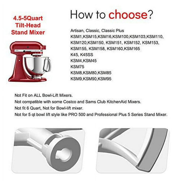 Generic B824 KITCHPOWER 4.5-5 Quart Flex Edge Beater for KitchenAid  Tilt-Head Stand Mixers Kitchen Mixer Accessory Replacement,White