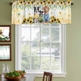 thumbnail image 4 of 2 Pack Valances for Windows, Spring Dog Window Valances for Living Room/Bedroom/Bathroom, Sunflower Daisy Botanical Yellow Ombre Light Filtering Kitchen Curtain Valance Window Treatment 54"W x18" L, 4 of 9