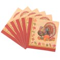 thumbnail image 4 of 40pcs Thanksgiving Day Printed Napkins Cartoon Turkey Tissue Dinner Paper Towel Party Supplies (Pattern 2), 4 of 8