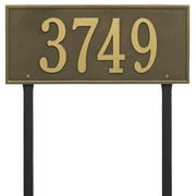 Personalized Whitehall Products Hartford Estate Lawn Address Plaque in Black/Gold
