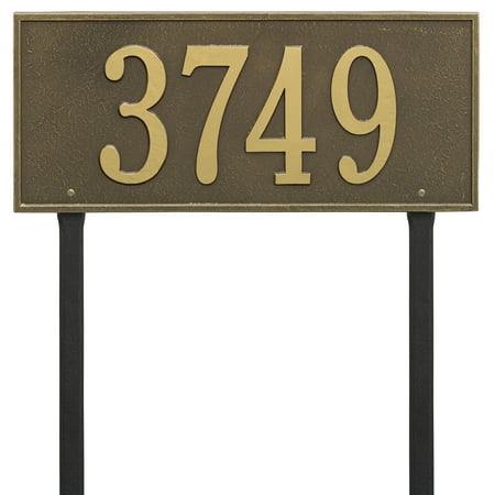 Personalized Whitehall Products Hartford Estate Lawn Address Plaque in Black/Gold