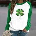 thumbnail image 4 of FDGIU ‌‌‌‌Women's Saint Patrick's Day Sweatshirt - Long Sleeve Green Shamrock Print Crew Neck Pullover, 4 of 7