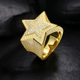 thumbnail image 3 of S925 silver 18K gold plated moissanite pentagram ring for men and women Gift for your boyfriend, 3 of 6