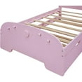 thumbnail image 3 of Trundle Bed Twin,Wood Twin Size Platform Bed with Cartoon Ears Shaped Headboard and Trundle, 3 of 6