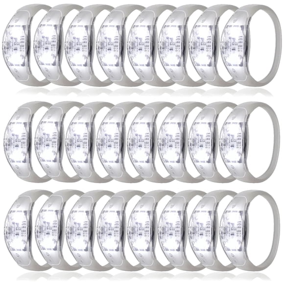 Pulseras LED Dhseinat de 100 piezas activadas por sonido, blancas