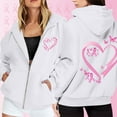 thumbnail image 2 of Shadoumai Breast Cancer Awareness Hoodie For Women 2025 Long Sleeve Full Zipper Hoodies With Pockets Hooded Sweatshirt Fall Winter Jacket, 2 of 6