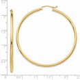 thumbnail image 2 of Beautiful 14K Polished 2mm Lightweight Tube Hoop Earrings, 2 of 2