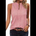 thumbnail image 1 of Top Sin Mangas con Cuello en V de Color Liso para Mujer, Rosa, Talla XL, 1 of 8
