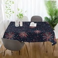 thumbnail image 3 of Yayeee Tablecloths 54" x 54" Rectangle Wrinkle Resistant Party Table Cover, Red and White Fireworks Pattern, 3 of 8
