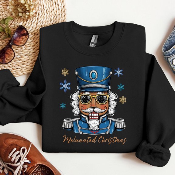 Black nutcracker sweatshirt,Black Christmas sweatshirt, Nutcracker Christmas sweatshirt, Ugly Christmas sweatshirt, Holiday nutcracker shirt