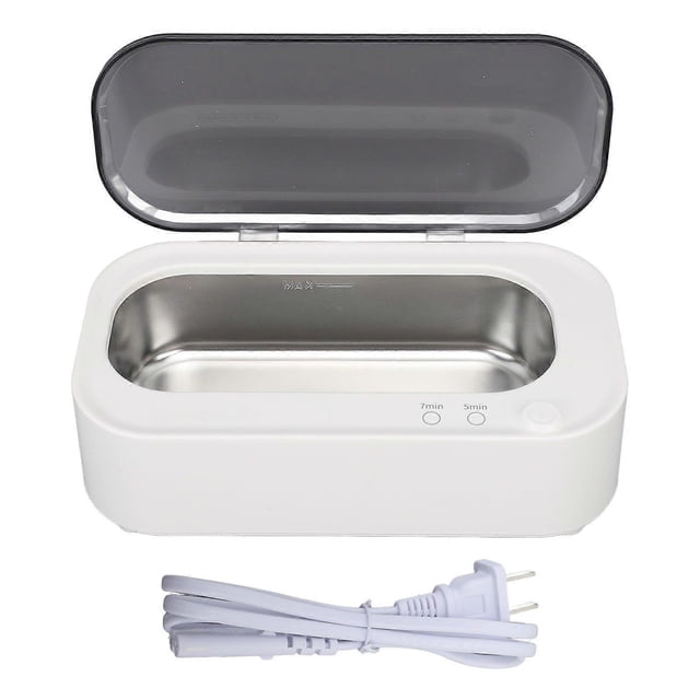 Ultrasound Jewelry Cleaner Machine 304 Stainless Steel ABS Mini Portable Eyeglasses Cleaning Machine for Watch Retainer Dentures Makeup Brush CN