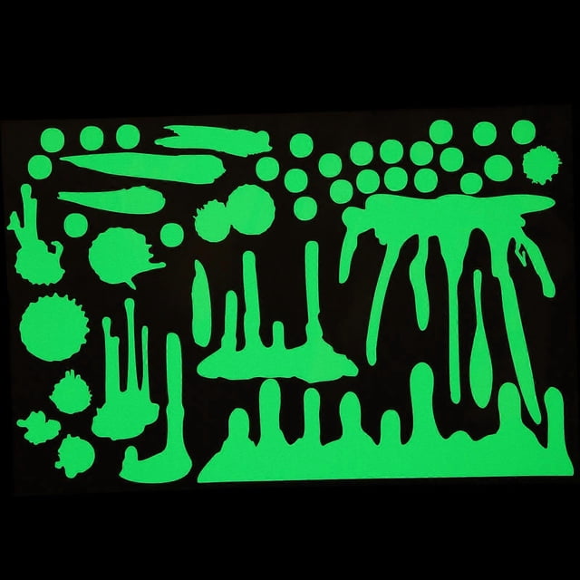 Here's a polished and engaging product description based on your input:\n\n \n\n**Fluorescent Halloween Wall Decal – Luminous Glow Sticker with Spooky
