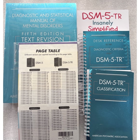 DSM-5-TR Desk Reference Set | Diagnostic and Statistical Manual of Mental Disorders Text Revision (DSM-5-TR) + Index Tabs + DSM Simplified & Classification Guide | Spiral Bound for Easy Reference