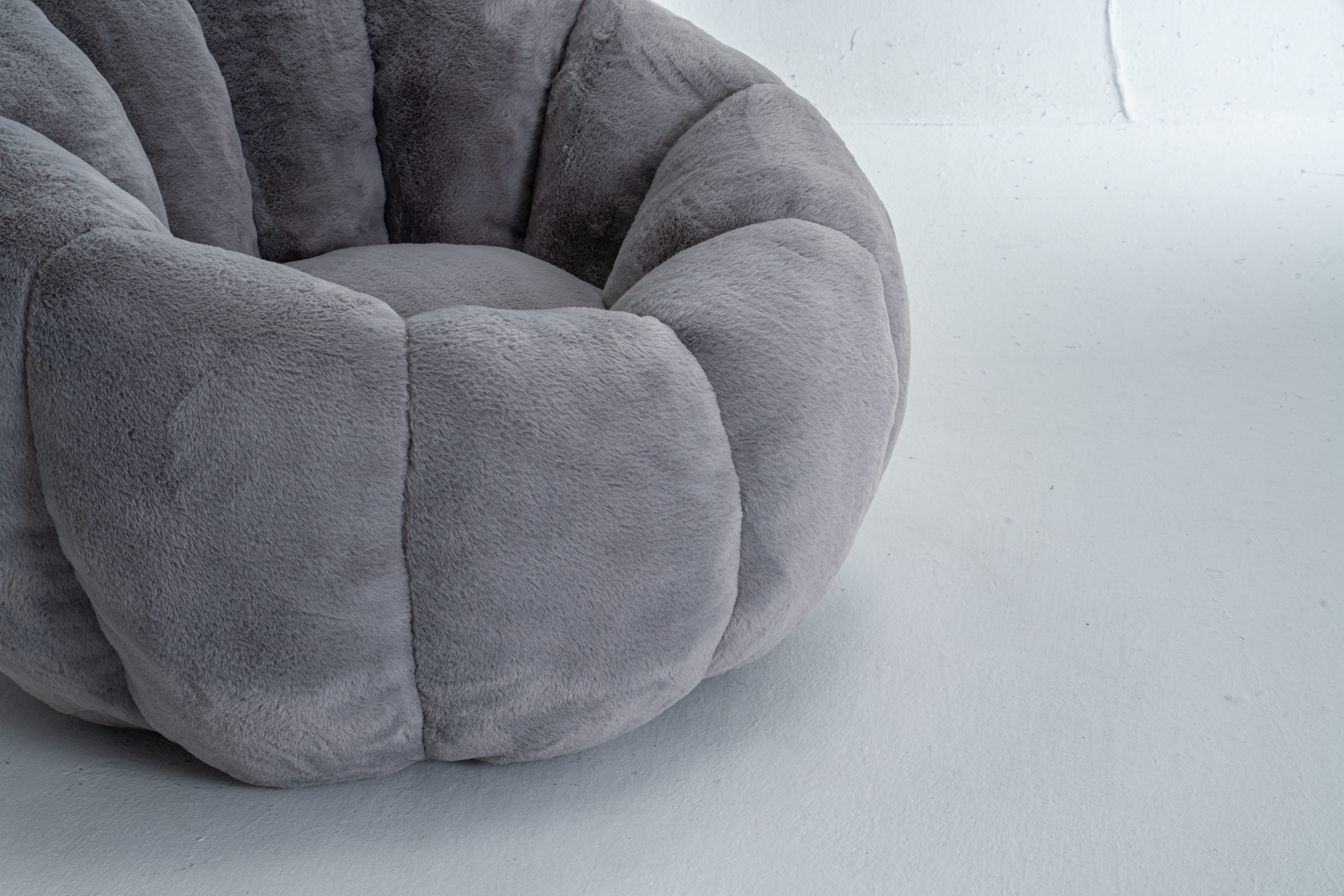 Eyisean 45" Fluffy Bean Bag Chair for Adults with Floral-Shaped Backrest, Comfy Soft Cloud Reading Chair with Faux Fur & Foam, Lazy Lounge Single Sofa for Bedroom, Living Room, Apartment