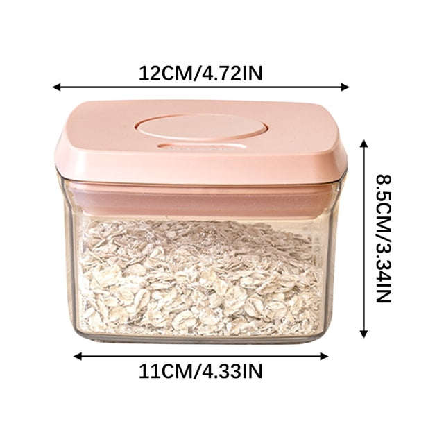 Plastic Storage Jars With Airtight Lids 4-Sided Locking Lid Rectangular Dry Food Container For Nuts Candy Barley Rice Pasta Cereal Coffee