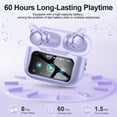 thumbnail image 5 of Open-Ear Headphones, Wireless Clip On Earbuds with Touch Screen Charging Case 60H Playtime, Bluetooth6.0, IPX7 Waterproof, Lightweight Comfort, Stable Fit, Open-Ear Safety Design for Workout/Running, 5 of 13