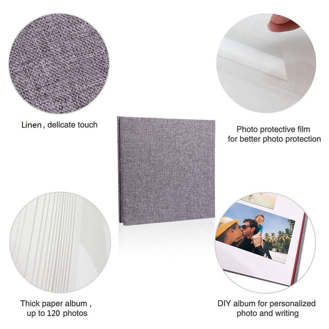 3X Photo Album Scrapbook Linen Art DIY Memory Book Thick Pages with Protective Film Save Images Permanently,Best Choice
