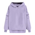 thumbnail image 4 of Xunlbb Sweatshirt for Women,Women's Solid Color Long Sleeved Pocket Loose Hooded Top Sweatshirt,Size S-2XL, 4 of 6