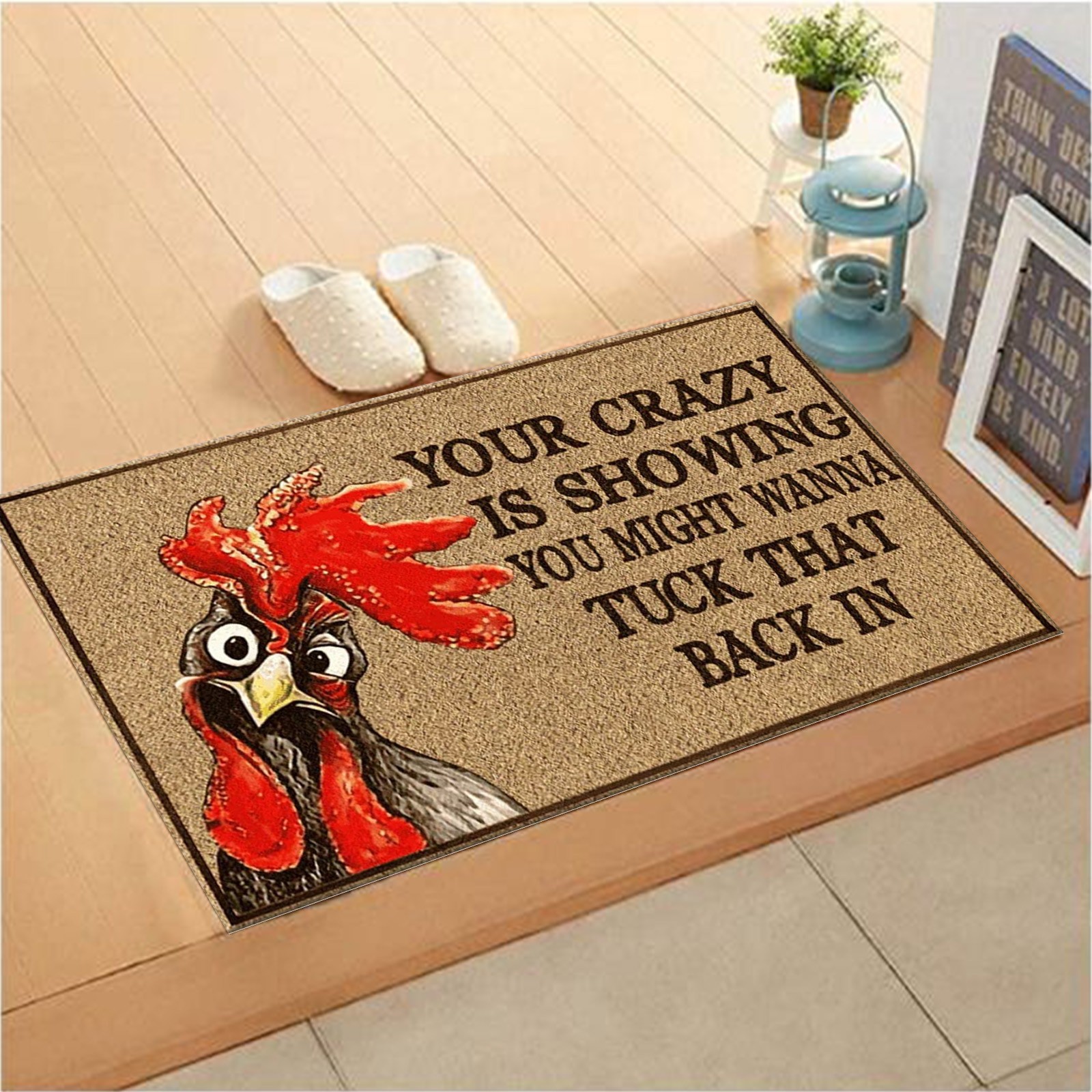Rooster Chicken Bath Rugs Absorbent Non Slip Door Mats Soft Carpe