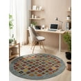 thumbnail image 4 of Unique Loom Fars Collection Area Rug - Kish (6' 1" Round Blue/Brown), 4 of 7