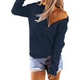 thumbnail image 2 of NEIRID  Women's Long Sleeve Lapel Half Zip Up Sweatshirt Solid Stylish Loose Fit Casual Pullover Tops, 2 of 6