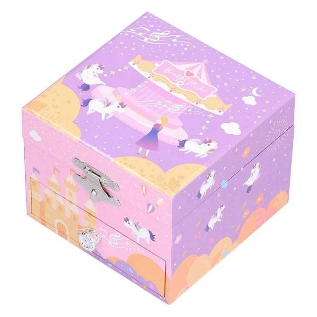 Musical Jewelry Box Cute Animal Shape Birthday Bedroom Decor with Pullout Drawer for KidsB