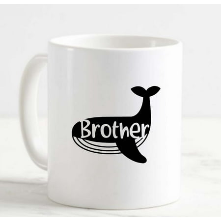 

Coffee Mug Whale Brother Family Boy Love Ocean Water White Cup Funny Gifts for work office him her