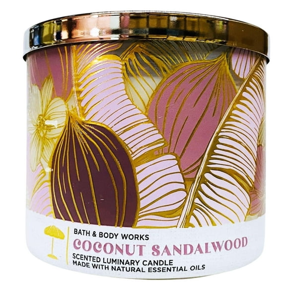 Bath and Body Works Candle - Coconut Sandalwood Scented 3-Wick Candle with Natural Essential Oils (14.5 Oz / 411 g)