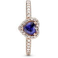 thumbnail image 3 of Anillo Pandora De Corazón Elevado Azul Brillante 14K 188421C01 | Talle 52 | Joyería De Lujo Para Mujer | Ideal Para Regalo Elegante | Compatible Con Charms Pandora, 3 of 5
