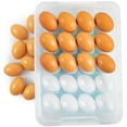 thumbnail image 2 of Huevera, bandeja para huevos rellenos de 3 capas con tapa, caja dispensadora para 60 huevos con asa, 2 of 8