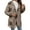 13# Coffee, variant on Women's Fuzzy Fleece Jacket - Oversized Plaid Sherpa Cardigan with Hood, Open Front Coat for Fall and Winter Gray S