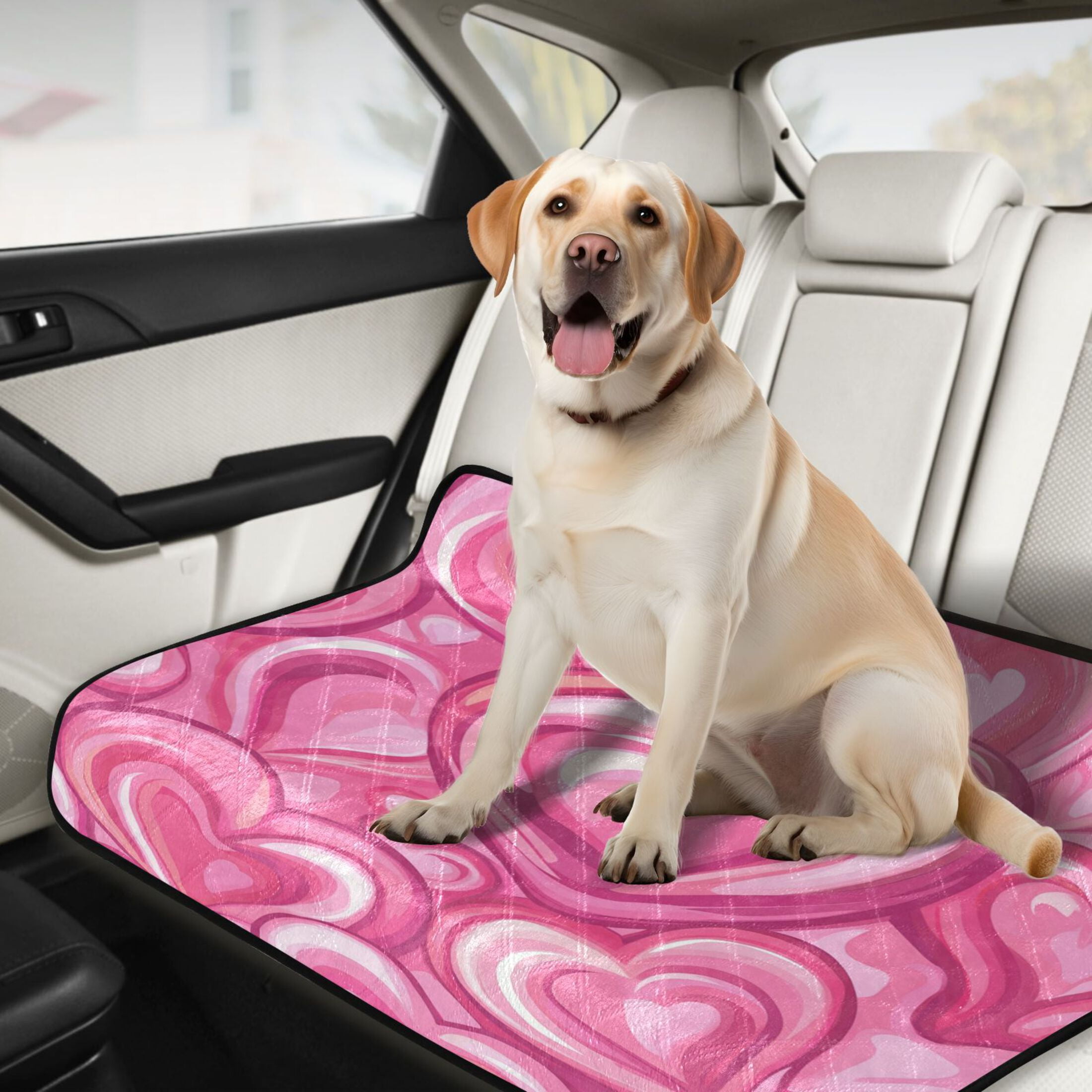 Washable Pet Pee Pads with Super Absorbent Reusable Training Pads for Dogs & Cats Pattern with Pink Hearts