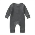 thumbnail image 3 of POINTERTECK Newborn Baby Boy Girl Romper One Piece Solid Color Knit Ribbed Long Sleeve Jumpsuit Clothes Silver 3-6 Months, 3 of 5