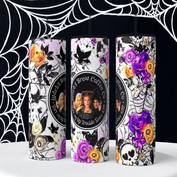Witches Brew Sisters Hocus Halloween on 20 oz Tumbler insulated coffee cup