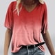 thumbnail image 1 of ICHUANYI Clearance Women's Fashion Printing Casual V-neck Short Sleeve Loose T-shirt Tops(Red, XXL) ICHUANYI WER2023081114704, 1 of 4
