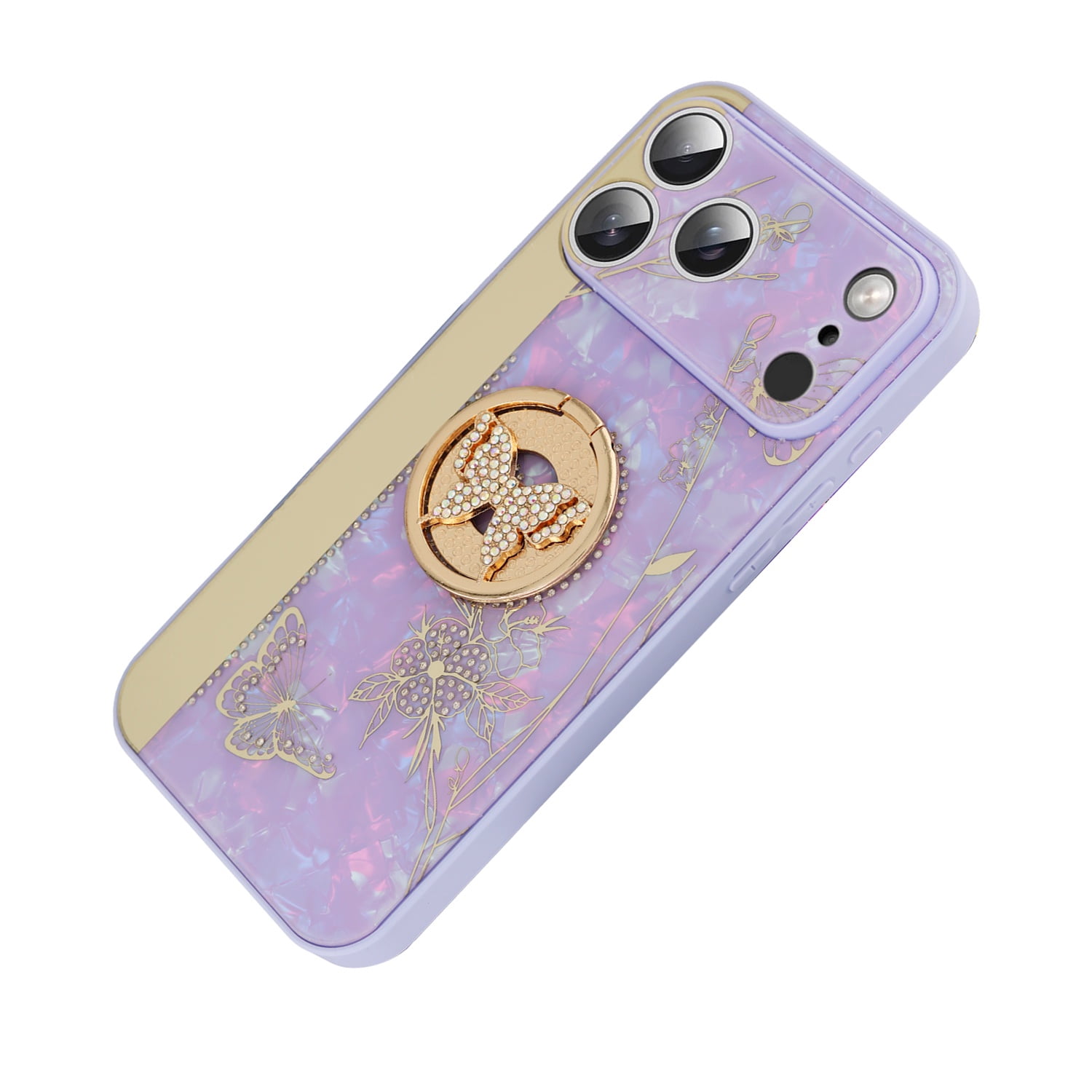 Bling Rhinestone Protective Case for iPhone 17 Pro Max - Light Purple