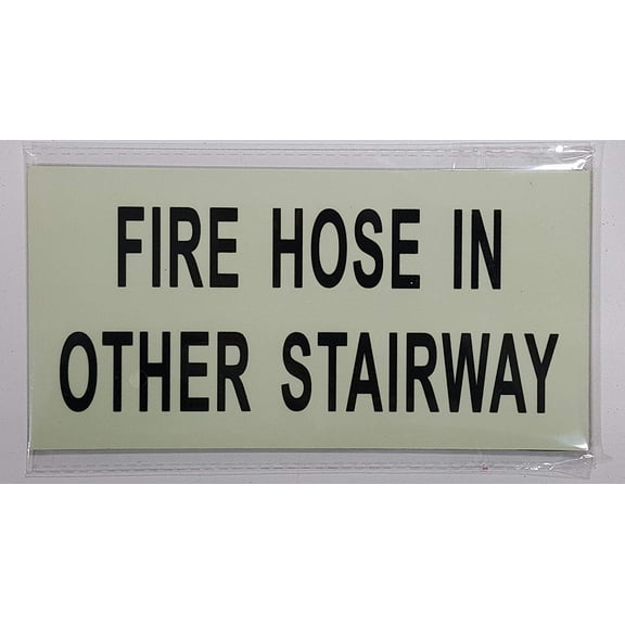 FIRE HOSE IN OTHER STAIRWAY HEAVY DUTY / GLOW IN THE DARK "BASEMENT" SIGN HEAVY DUTY (ALUMINUM SIGN 4X 8)