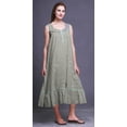 thumbnail image 2 of Bimba Pastel Mint Floral Leaves & Bunchberry Mid Calf Nightwear Ladies Cotton Printed Sleeveless Night Gown Maxi Dress Medium, 2 of 6