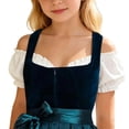 thumbnail image 5 of Faraee 7-14Y Cropped Blouse for Girls Lace Hollow Drop Shoulder Oktoberfest Crop Tops Kids Dressy Traditional Dirndl Basic Shirts White, 5 of 7