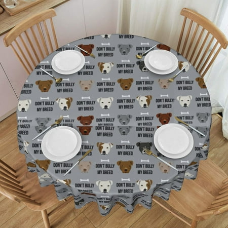 

Tablecloth Dog Breed Grey Table Cloth For Circular Tables Waterproof Resistant Picnic Table Covers For Kitchen Dining/Party