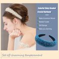 thumbnail image 4 of Qarigey Diademas con cuentas de cristal con purpurina, tocado de punto Flexible para el cabello, tocado para mujer, fiesta, colorido brillante Accesorio para el cabello azul fluorescente Qarigey AP010971-22B, 4 of 5