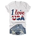 thumbnail image 4 of HEILAU Independence Day Shirts for Women American Flag Graphic T Casual Printing Short Sleeves V Neck Loose T Shirt Blouse Tops Patriotic Tops, 4 of 4