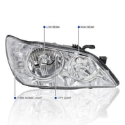 Spec-D Tuning Chrome Clear Headlights Front Lamps Compatible with 2001-2005 Lexus Is300 L+R Pair Head Light Lamp Assembly