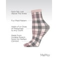 thumbnail image 3 of MeMoi Women's Perfect Plaid Stretch Anklet Sock - Womens - Female, One Size, Dusty Rose, 3 of 7