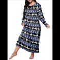 thumbnail image 1 of Camisón de Larga para Mujer, Estampado, Camiseta, Vestido de Dormir Alce - Azul XXL, 1 of 6