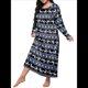 thumbnail image 1 of Camisón de Larga para Mujer, Estampado, Camiseta, Vestido de Dormir Alce - Azul XXL, 1 of 6
