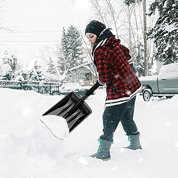 3 in 1 Snow Shovel, Portabel Snow Brush, Stainless Steel Snow Shovel Set, Portable Snow Removal Tool, Removable Retractable Vehicle Snow Shovel in Winter with Cloth Bag, Ice Scraper