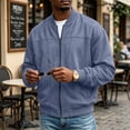 thumbnail image 7 of Rexolia Mens Cotton Jacket Lightweight Full Zip Windproof Stand Collar with Pockets Outdoor Hiking Fall Navy 2XL, 7 of 7