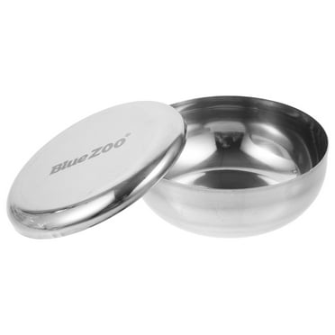 Masteelf Men's Durable Stainless Steel Shave Soap Cup Shinning Shaving Mug Bowl (Silver)