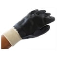 thumbnail image 2 of DEFENDER (12 Pairs) Men's Black PVC Gloves | Size Large | Single Dipped with Knit Wrist & Interlock Lining | Chemical Resistant, 2 of 3